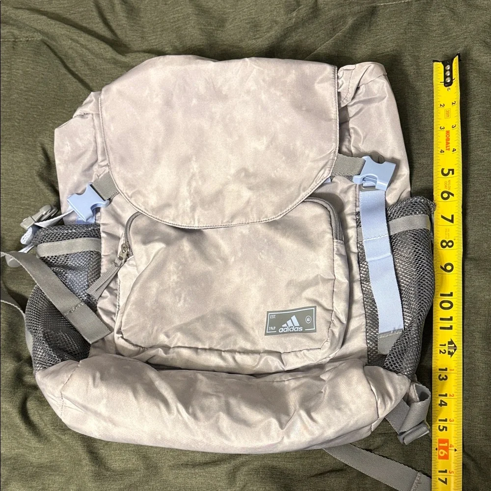 Adidas Gray Backpack with Black Mesh Accents - Picture 8 of 8